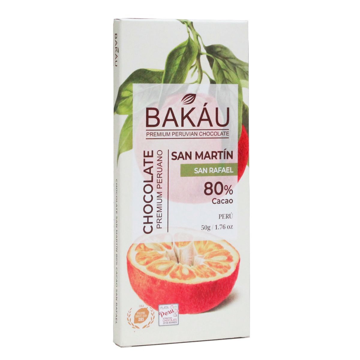 BAKAU - Chocolate San Martín San Rafael Bakáu 80% Cacao x 50g