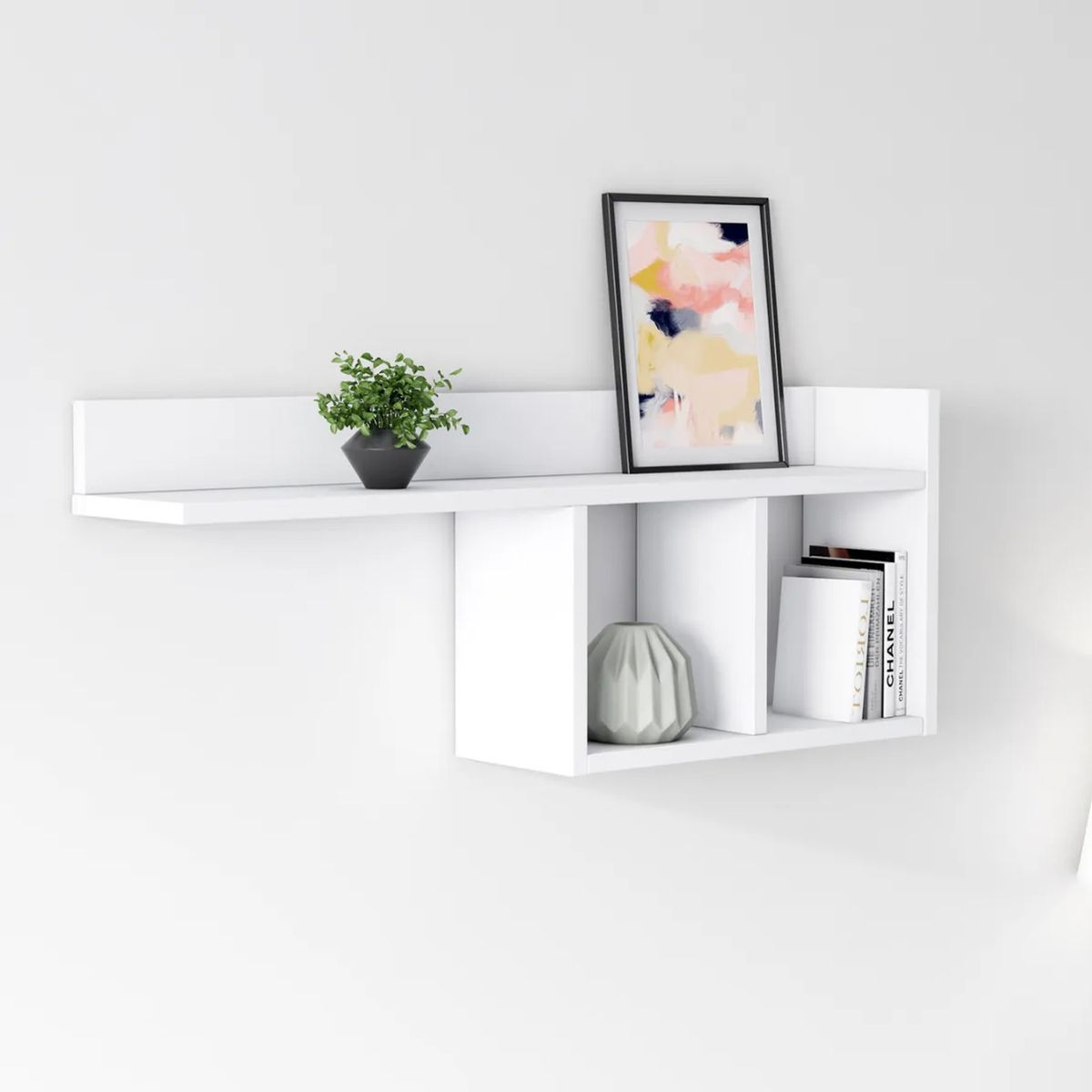 GENERICO - Repisa Flotante Melamina 80x35x20cm Blanco