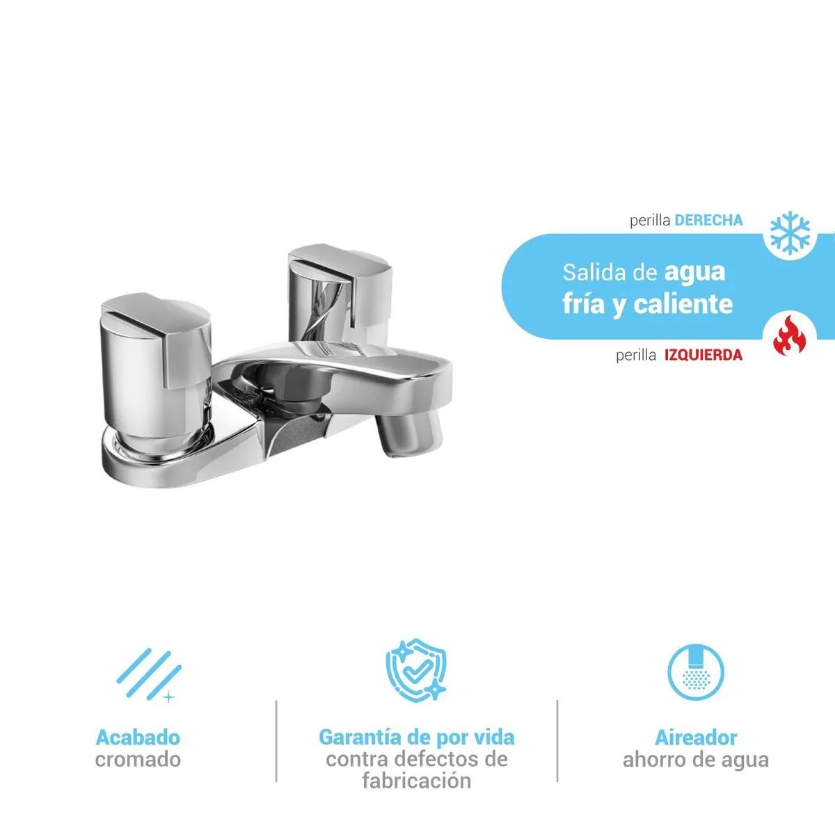 ITALGRIF - Mescladora Monocomando para Baño  Cromado