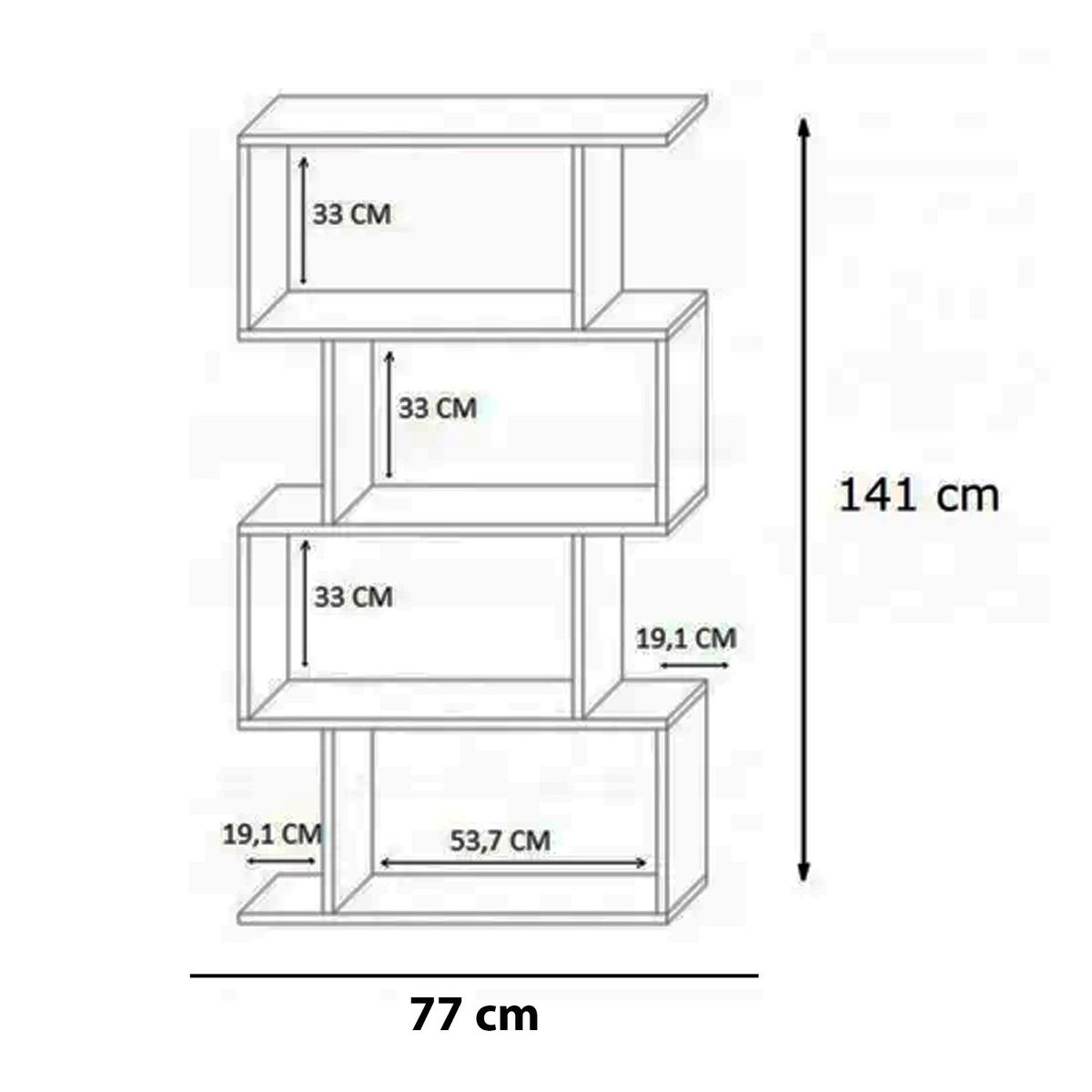 GENERICO - Estante Librero Melamina Blanco 141x77x25 cm