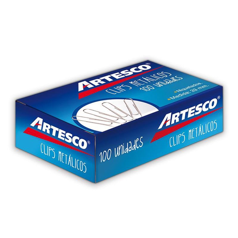 ARTESCO - CLIPS METALICOS Nº 1 ARTESCO 100 UNIDADES