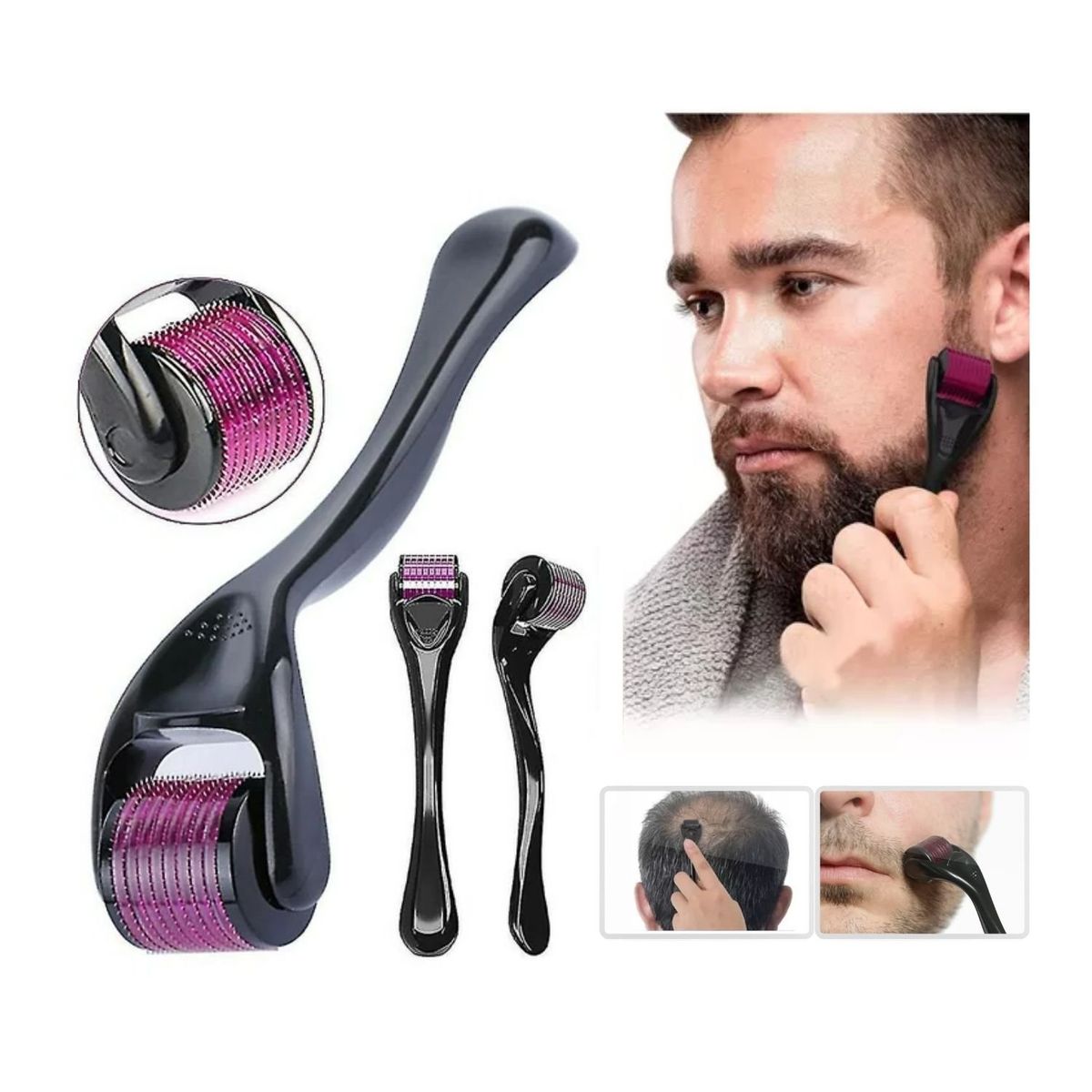 ROSH - Derma Roller Rodillo para la Piel Barba y Cabello 05mm