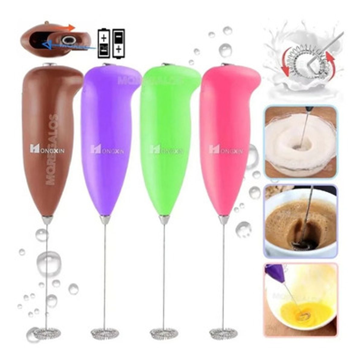 GENERICO - Mini Batidor Espumadera de Café y leche Manual