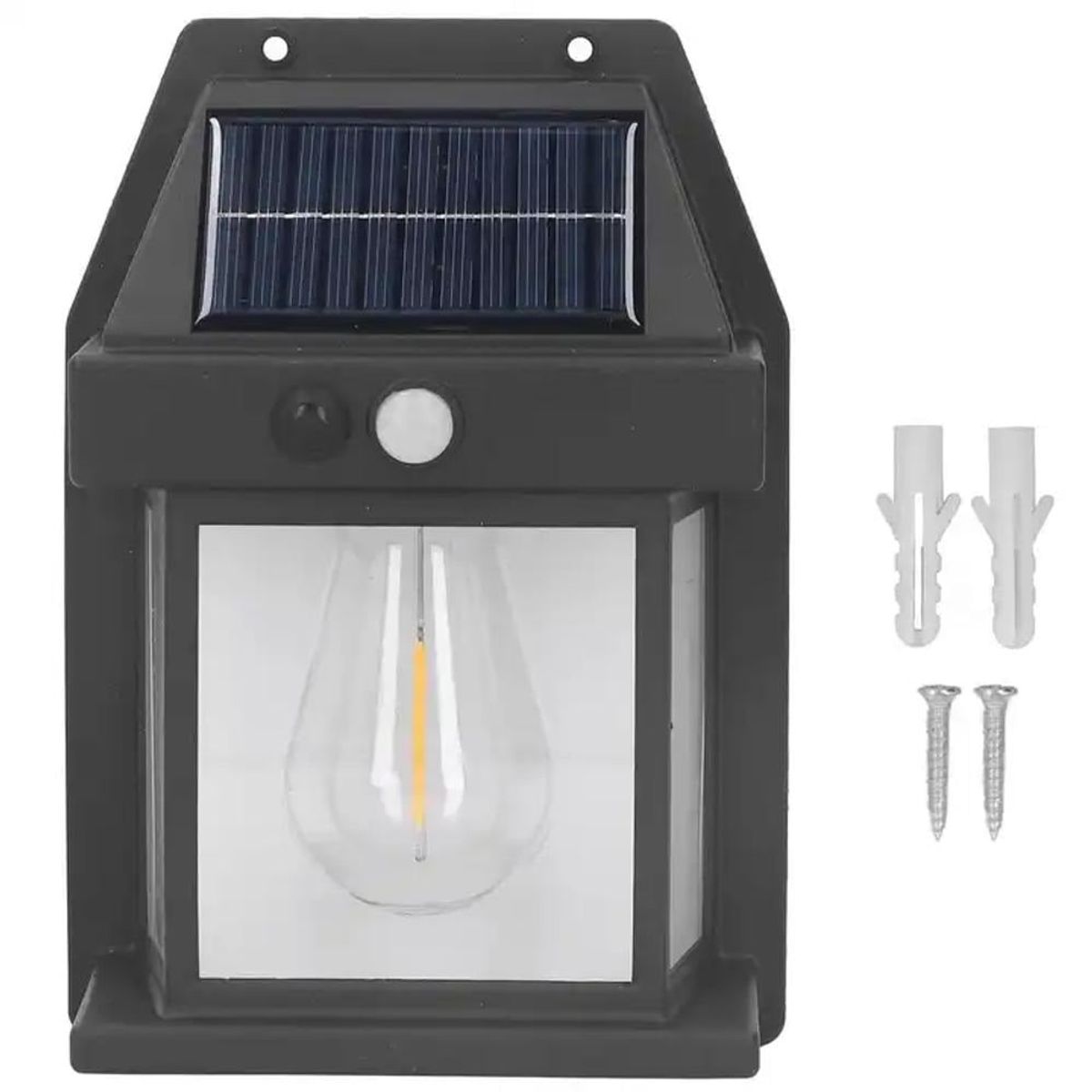 GENERICO - Foco Lampara de pared con panel solar con sensor de movimiento