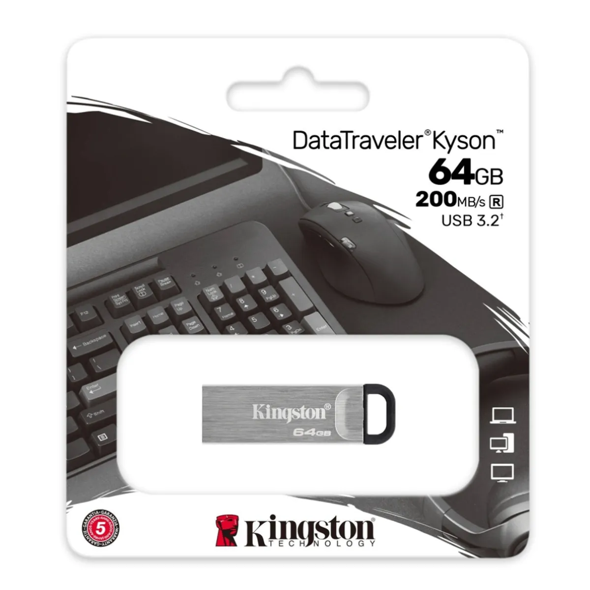 KINGSTON - Memoria USB 64Gb de Metal