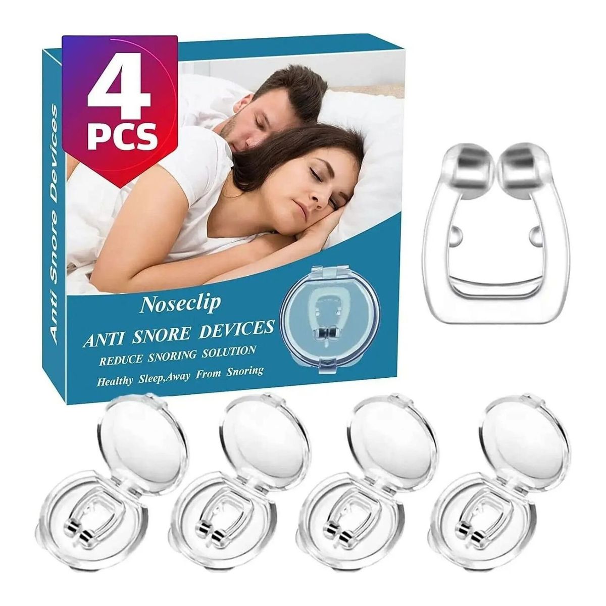 OEM - Clip Anti Ronquido Magnético Para Dejar De Roncar x 4 Unidades