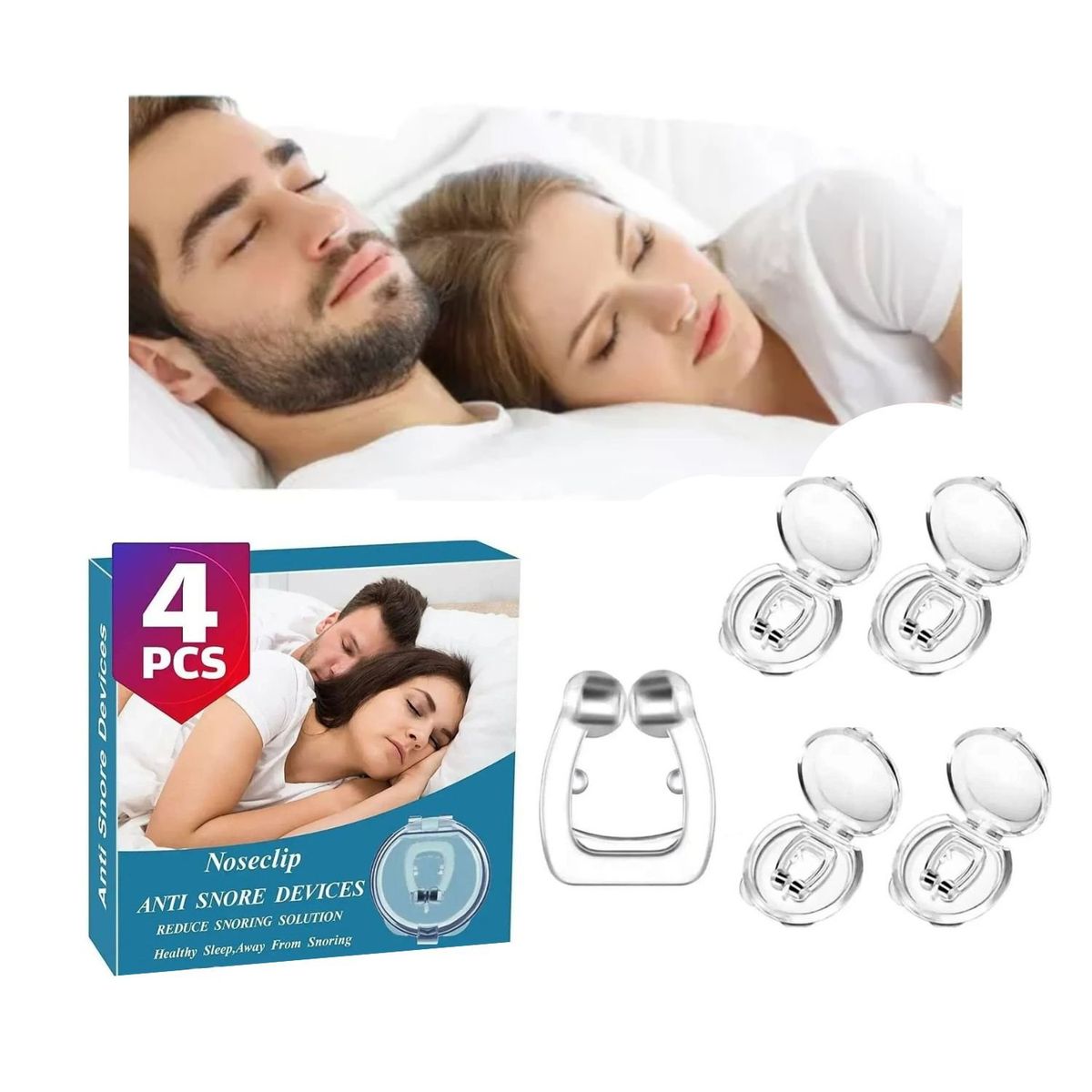 OEM - Clip Anti Ronquido  Para Dejar De Roncar x 4 Unidades