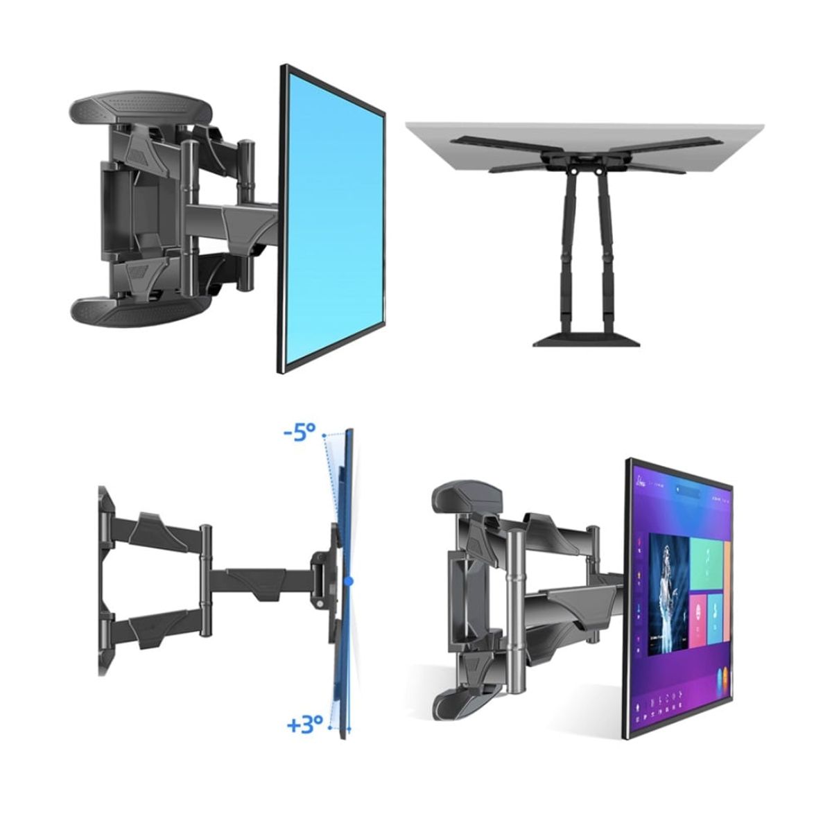 TEROS - RACK PARA TELEVISOR TEROS TE7112 TE-7112 RETRACTIL DE 32 A 75 PULGADAS
