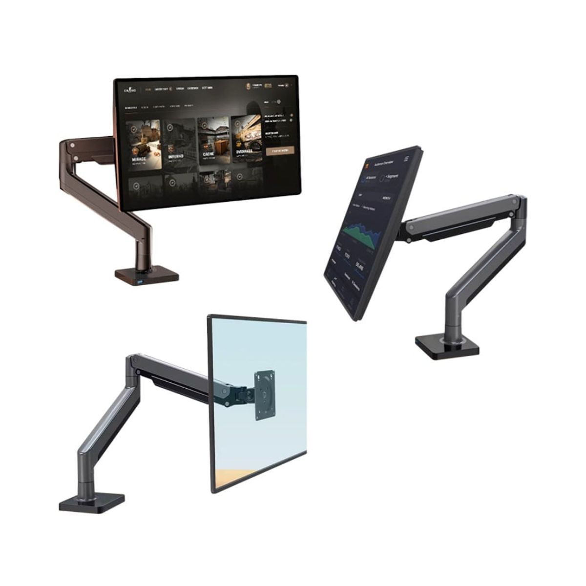 TEROS - Brazo soporte Teros TE7113 TE-7113 para monitor de 22 A 35 Pulgadas