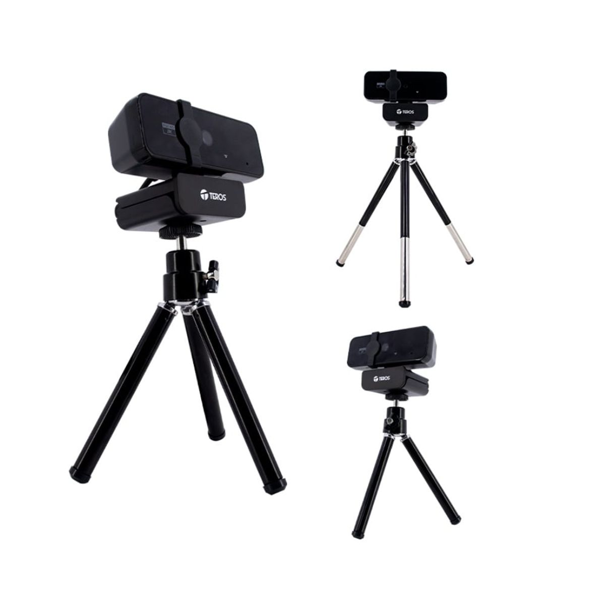 TEROS - Camara web Teros TE-9072 hasta 2592p 2K,microfono USB 2.0 Con Tripode