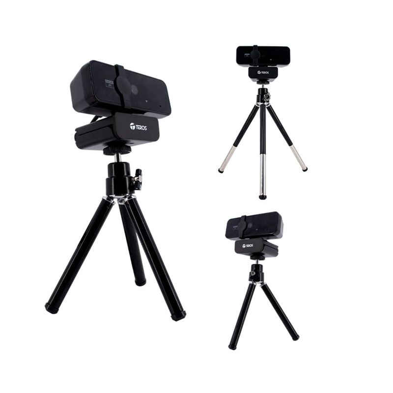 TEROS - Camara web Teros TE-9072 hasta 2592p 2K,microfono USB 2.0 Con Tripode