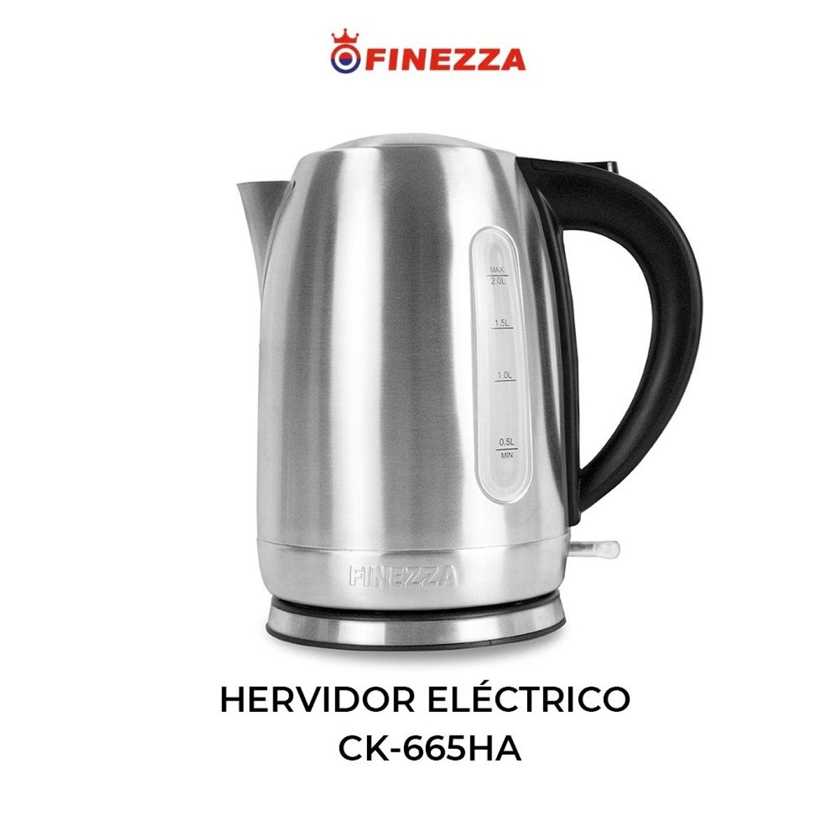 FINEZZA - Hervidor de Agua Eléctrico 2 Litros CK-665HA Acero Inox. Finezza