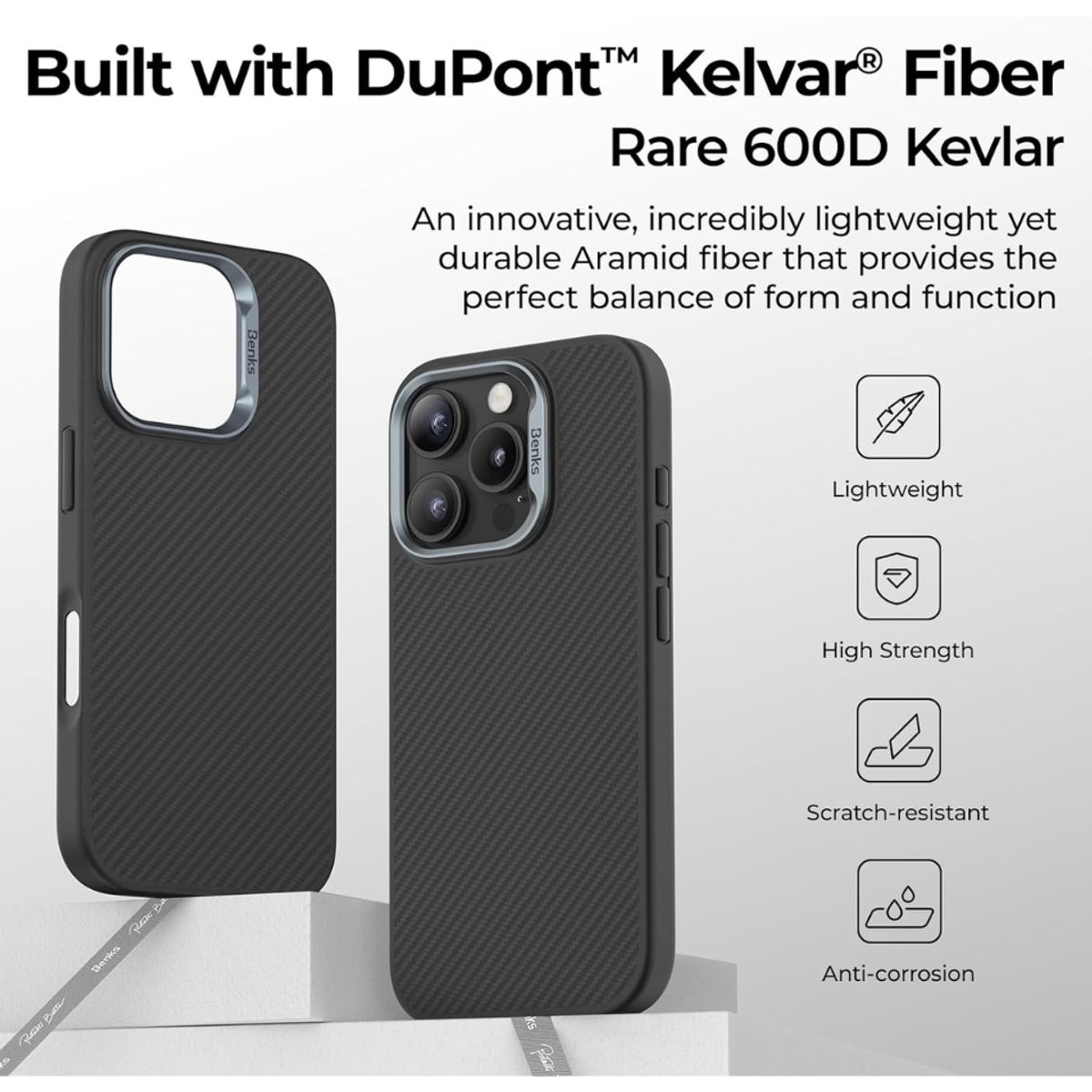 GENERICO - Case Benks Armor Pro Kevlar Para iPhone 16 Pro Max 6.9