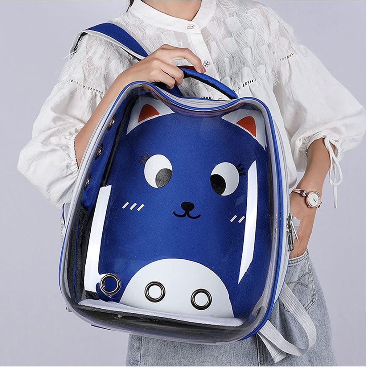 GENERICO - Mochilas para Mascotas para Perros y Gatos Color Azul