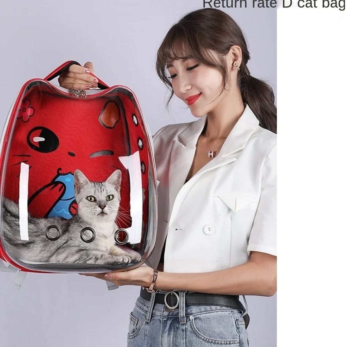 GENERICO - Mochilas para Mascotas para Perros y Gatos Color Rojo