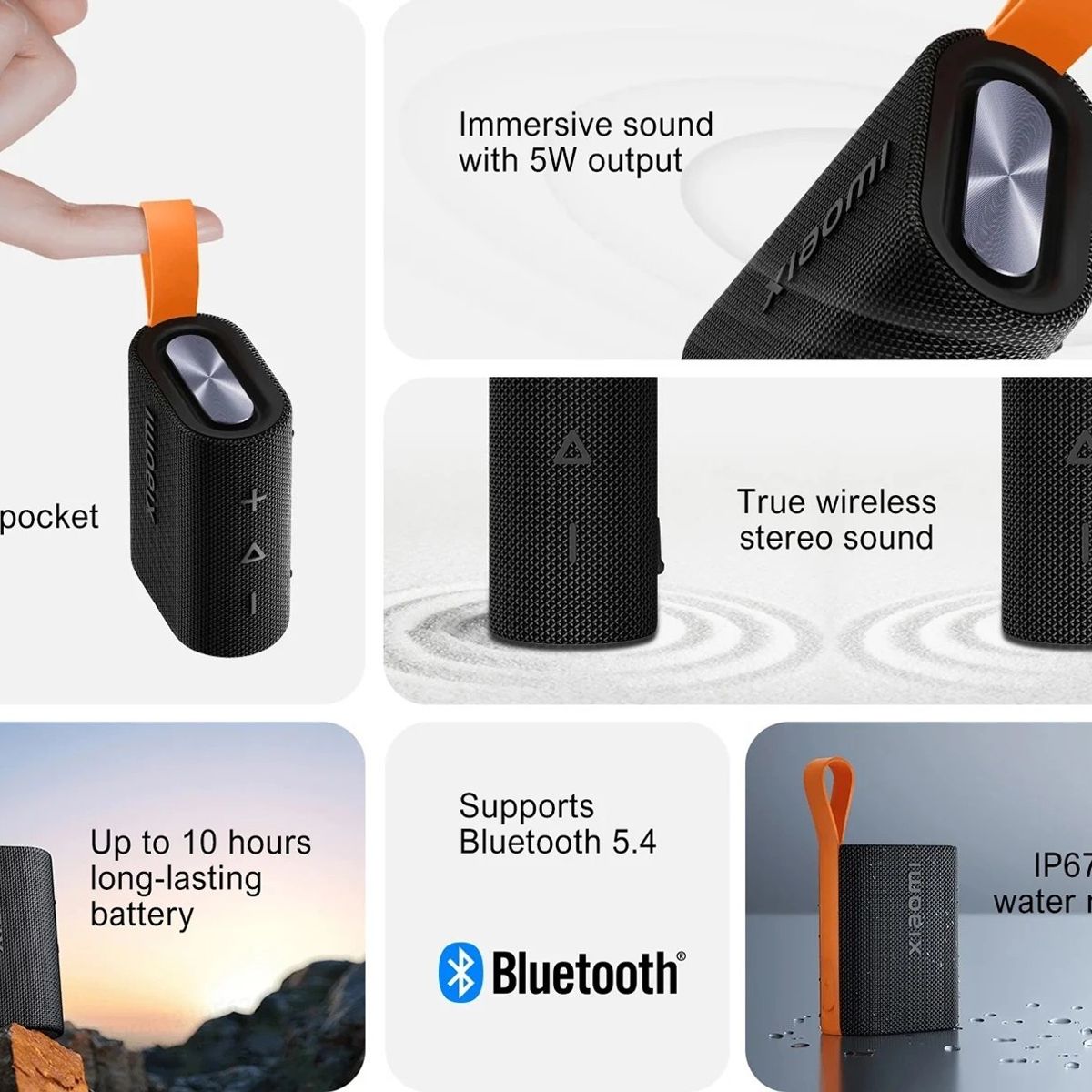 XIAOMI - Parlante Xiaomi Sound Pocket 5W Acuatico sonido inmersivo