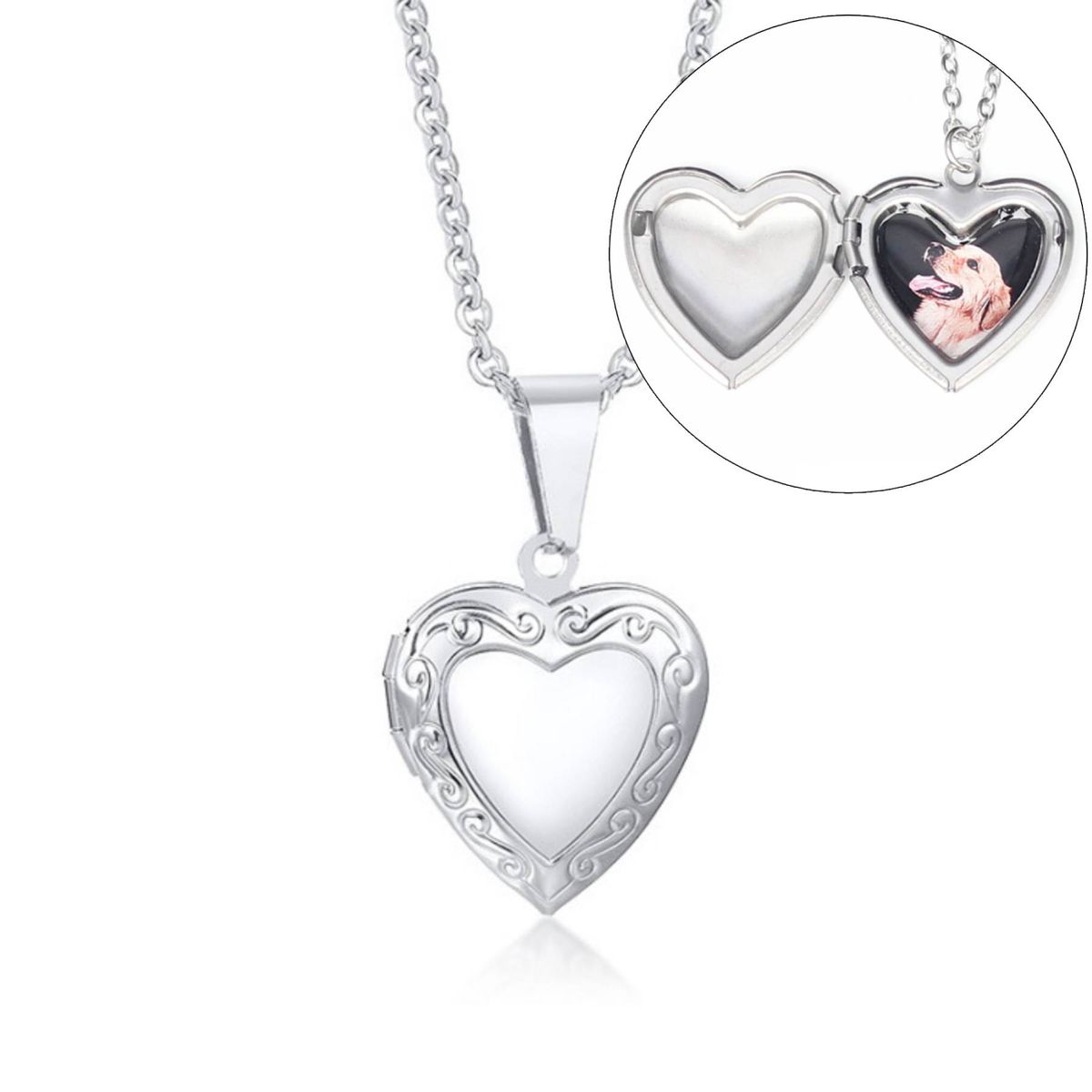 GENERICO - Relicario Corazón Lovely Plateado