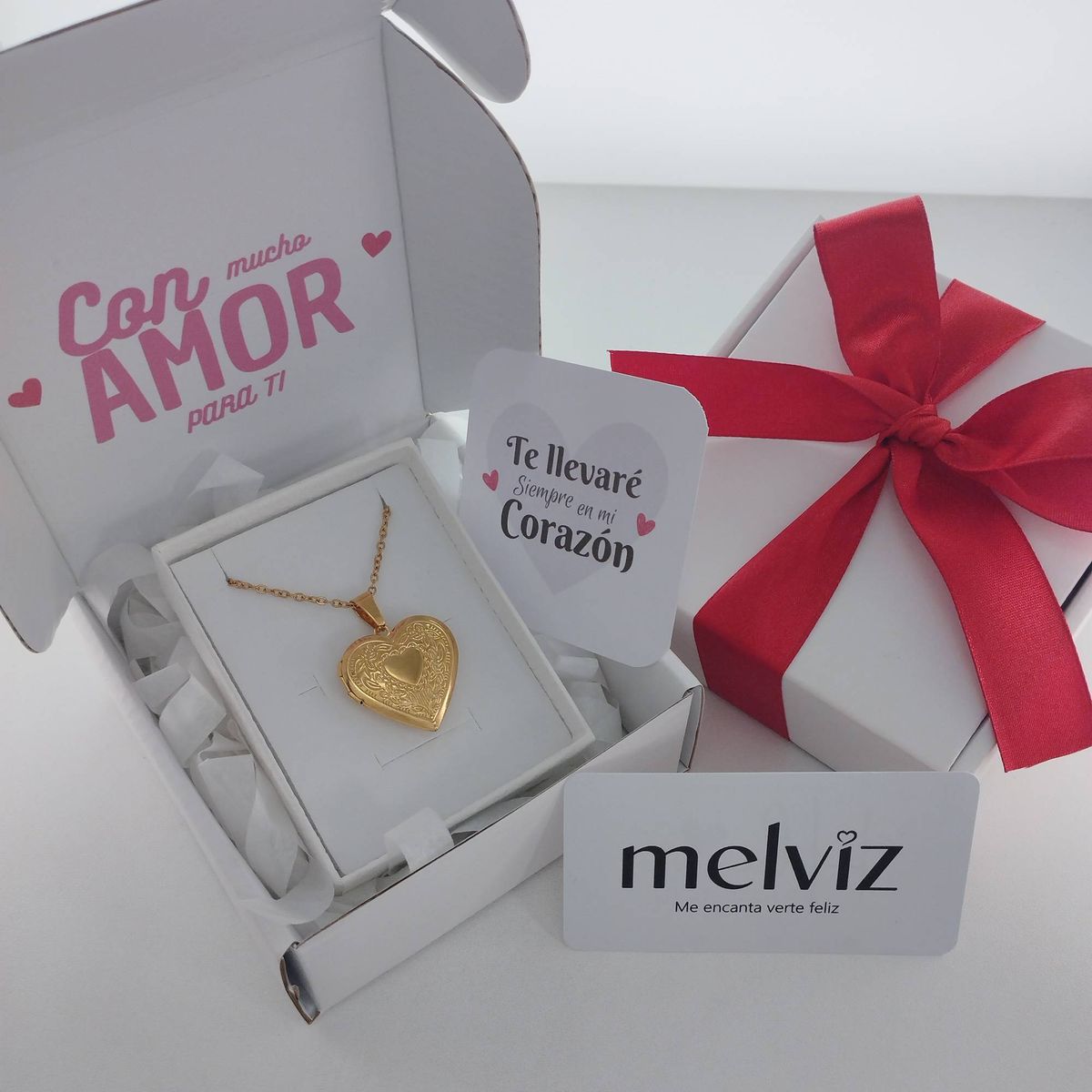 GENERICO - Collar Medallón Relicario Corazón Memory Dorado Portafotografia Enchapado en oro de 18k para mujer