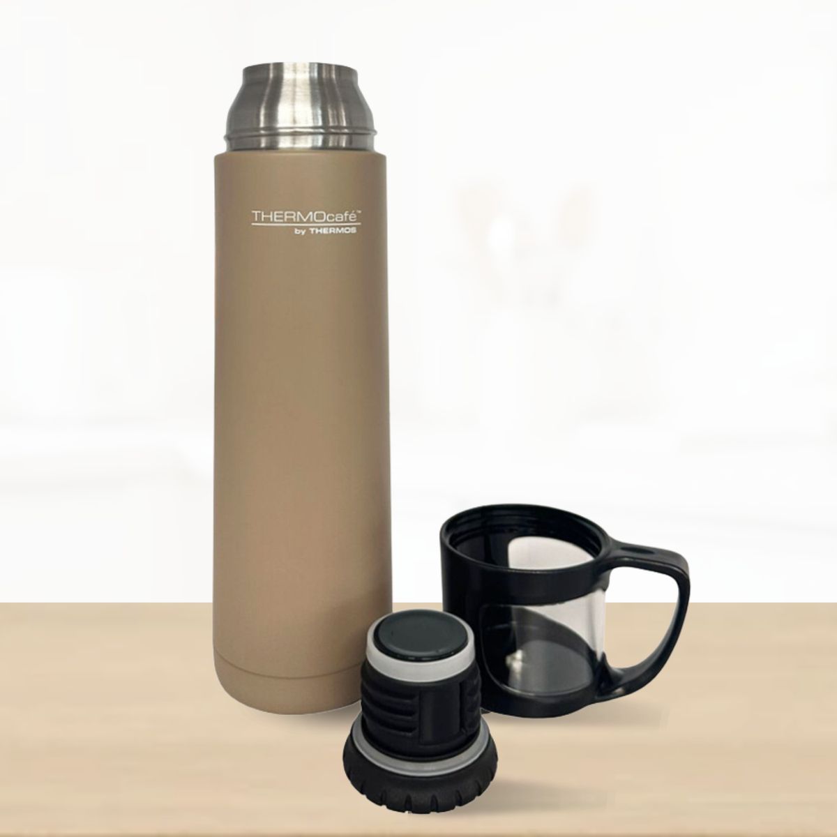 THERMOS - Termo de Bebida con Taza 500 Ml Moka