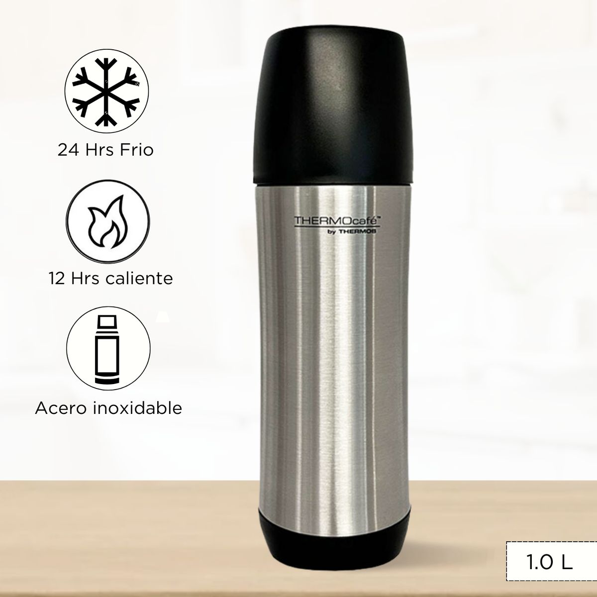 THERMOS - Termo de Bebida Atlas 1 Lt Plateado
