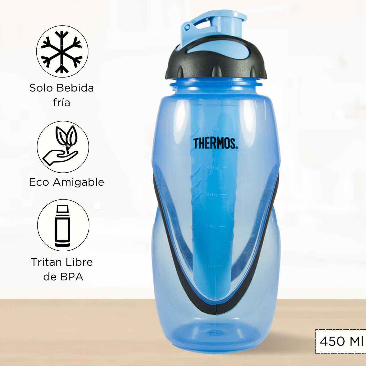 THERMOS - Tomatodo Deportivo Mediano Thermos 450 Ml Azul
