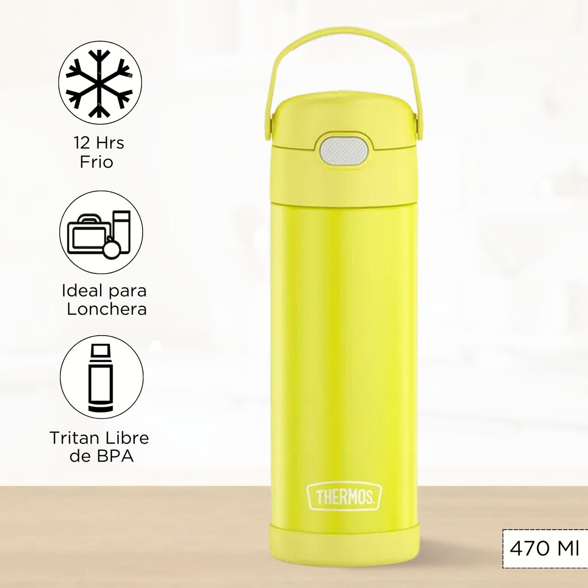 THERMOS - Tomatodo Termico para Niños Yolo 470 Ml Amarillo