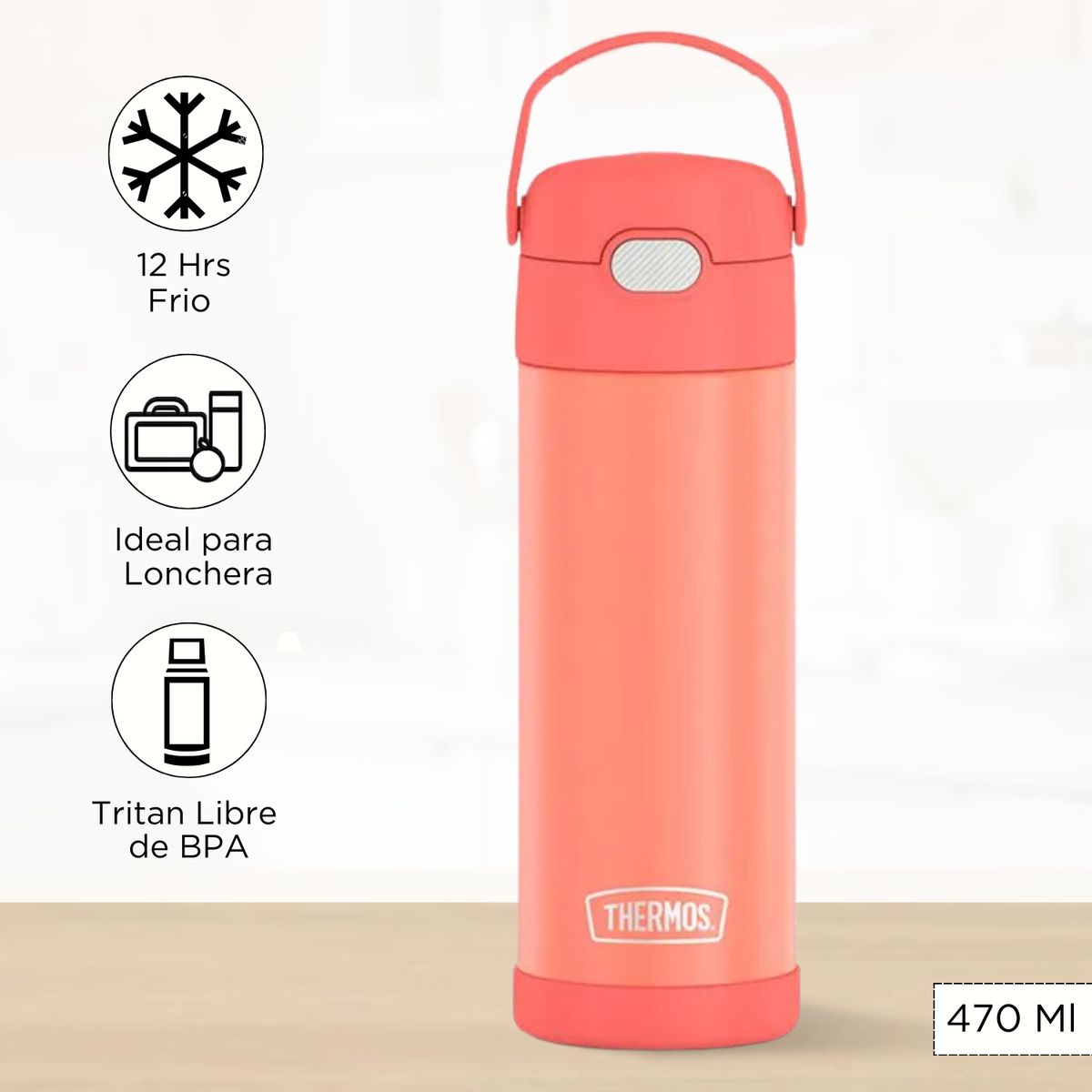 THERMOS - Tomatodo Termico para Niños Yolo 470 Ml Naranja