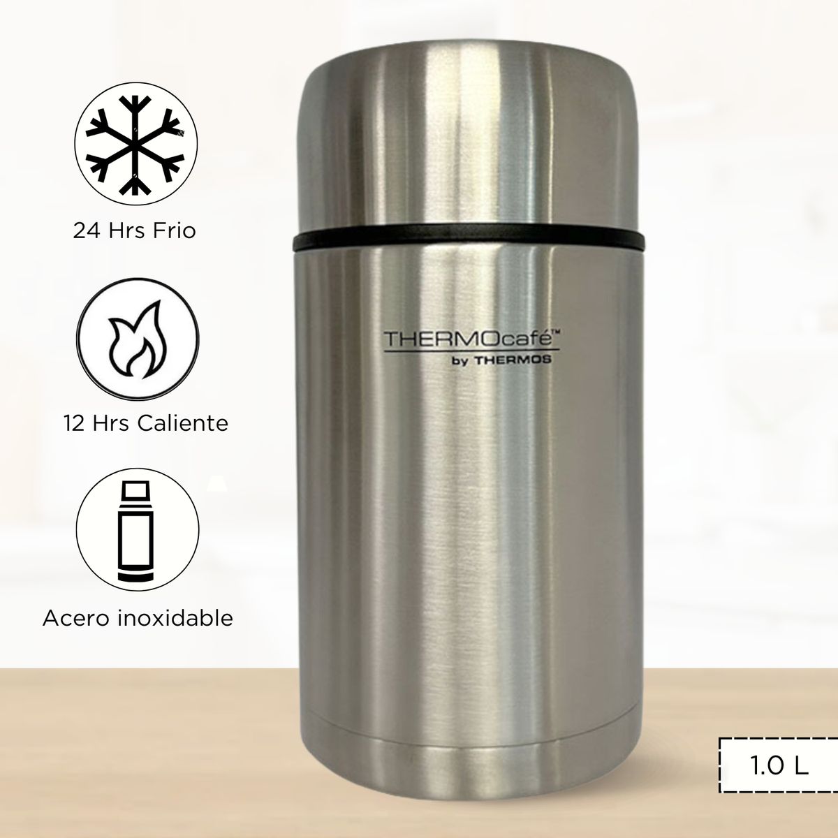 THERMOS - Termo de Comida Silver 1 lt Plateado