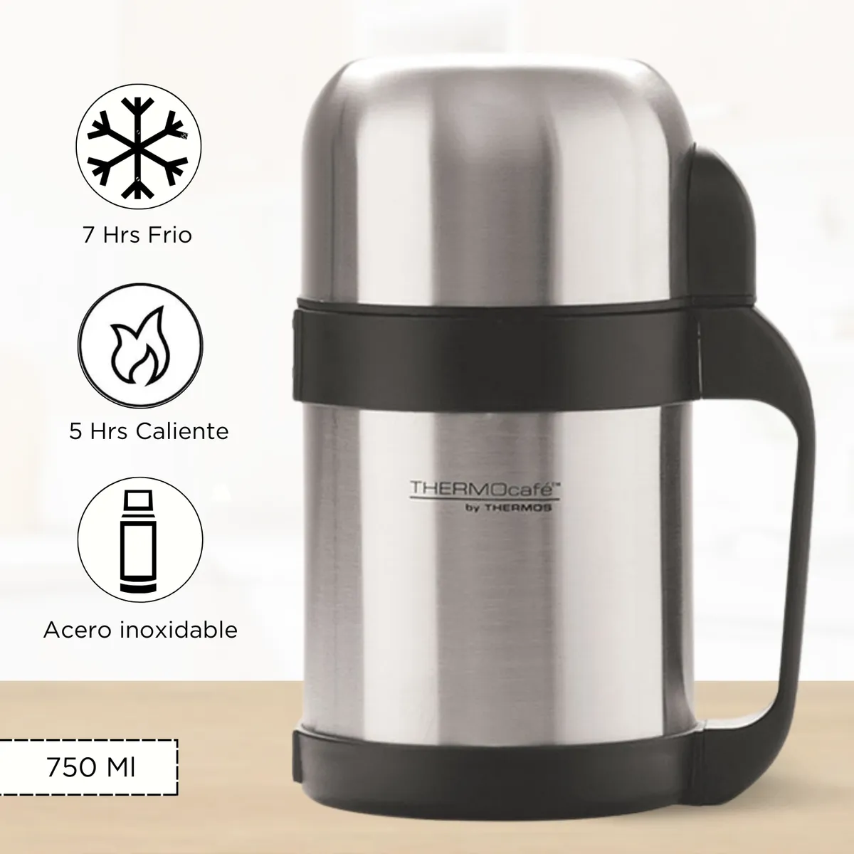 THERMOS - Termo de Comida Multiproposito 750 Ml Plateado