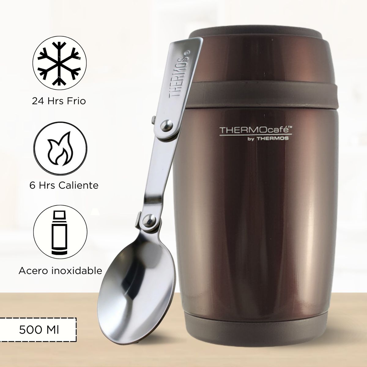 THERMOS - Termo de Comida Barrel 500 Ml Marron