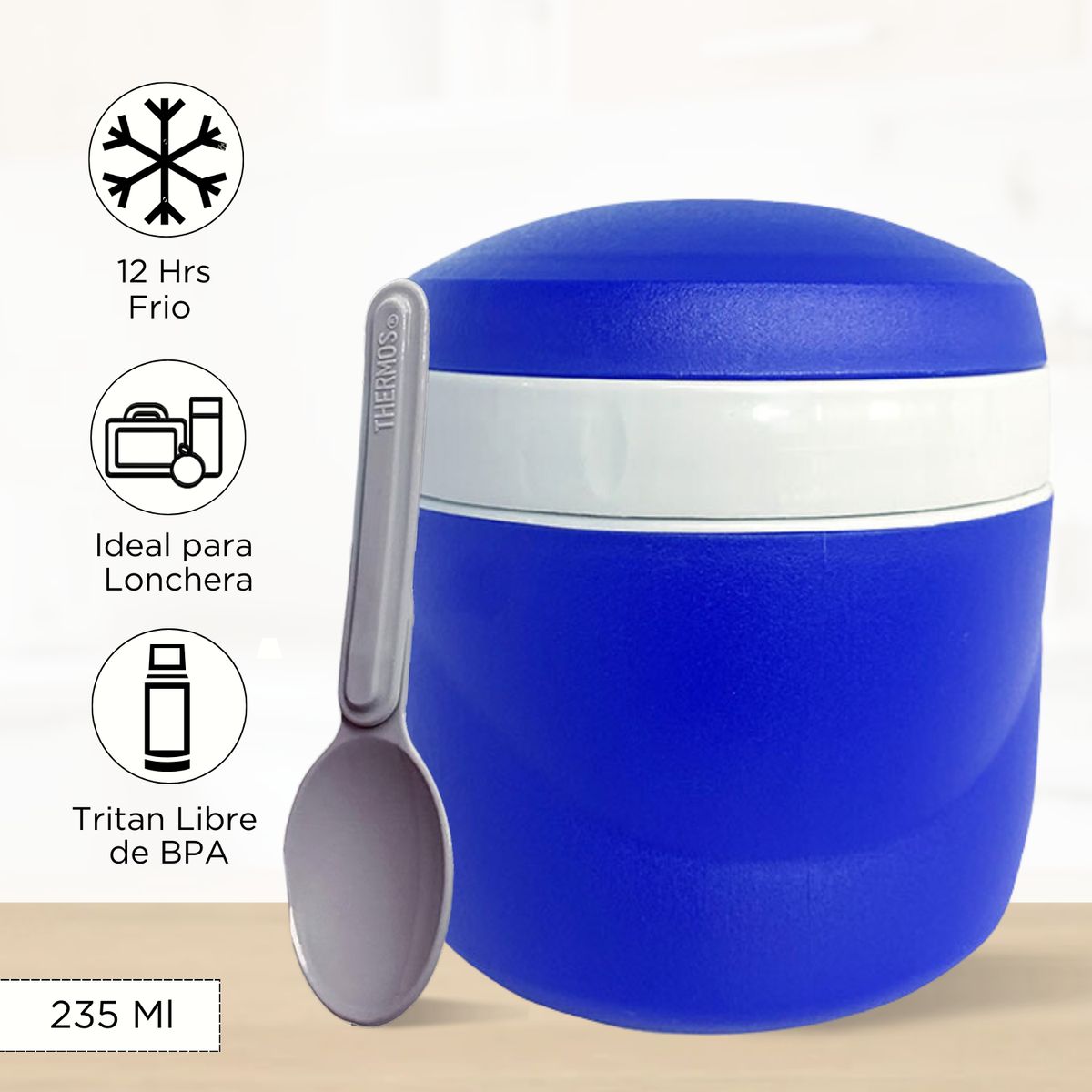 THERMOS - Conservador de comida para niños Snack Jar 235 Ml AZUL