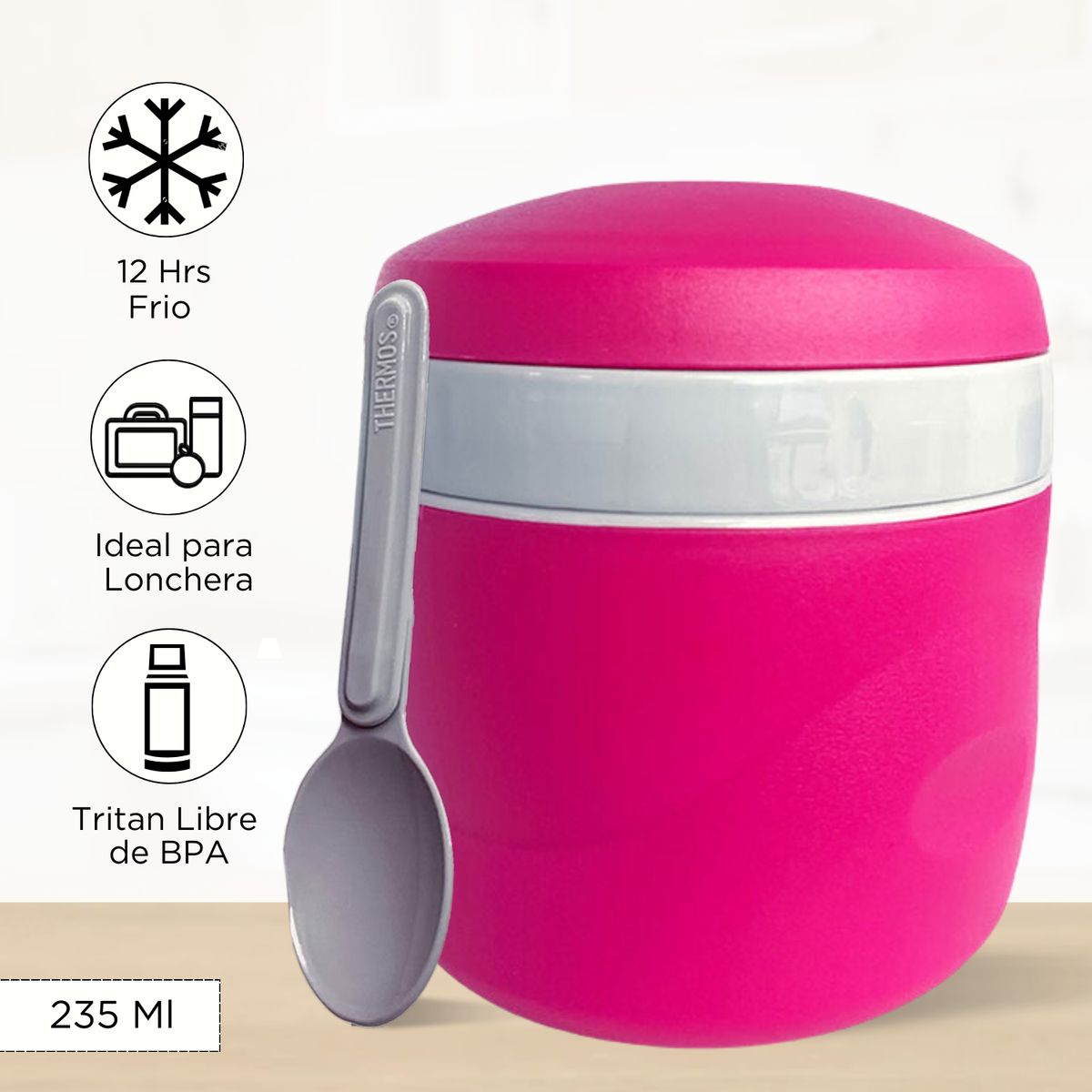 THERMOS - Conservador de comida para niños Snack Jar 235 Ml Rosado