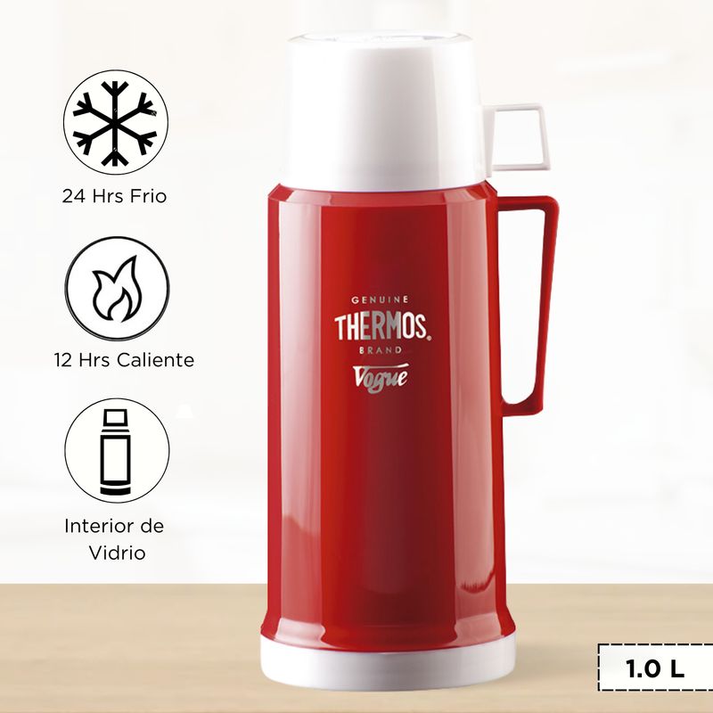 THERMOS - Termo de Bebida para Hogar VOGUE 1.0 Lt Rojo