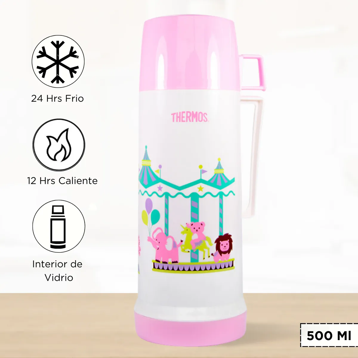 THERMOS - Termo de Bebida para Hogar VOGUE Niños 500 Ml Rosado