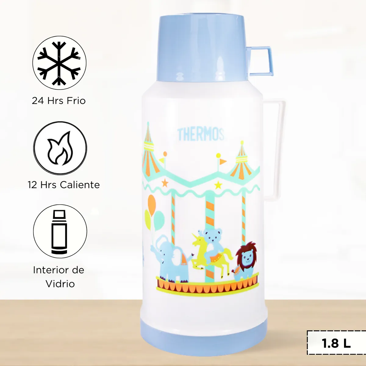THERMOS - Termo de Bebida para Hogar VOGUE Niños 1.8 Lt Celeste
