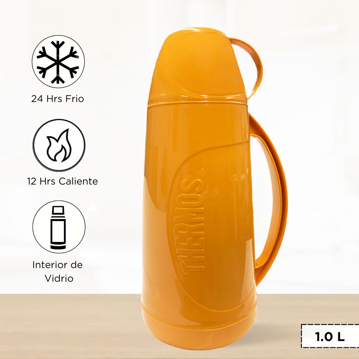 THERMOS - Termo de Bebida para Hogar EVOLUTION 1.0 Lt Amarillo