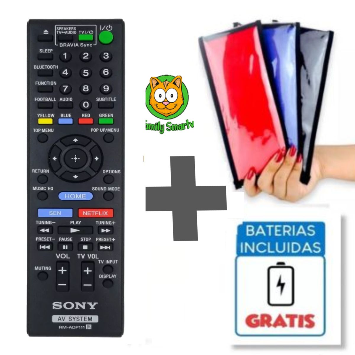 GENERICO - Control remoto para Bluray Sony Home Theater + Funda