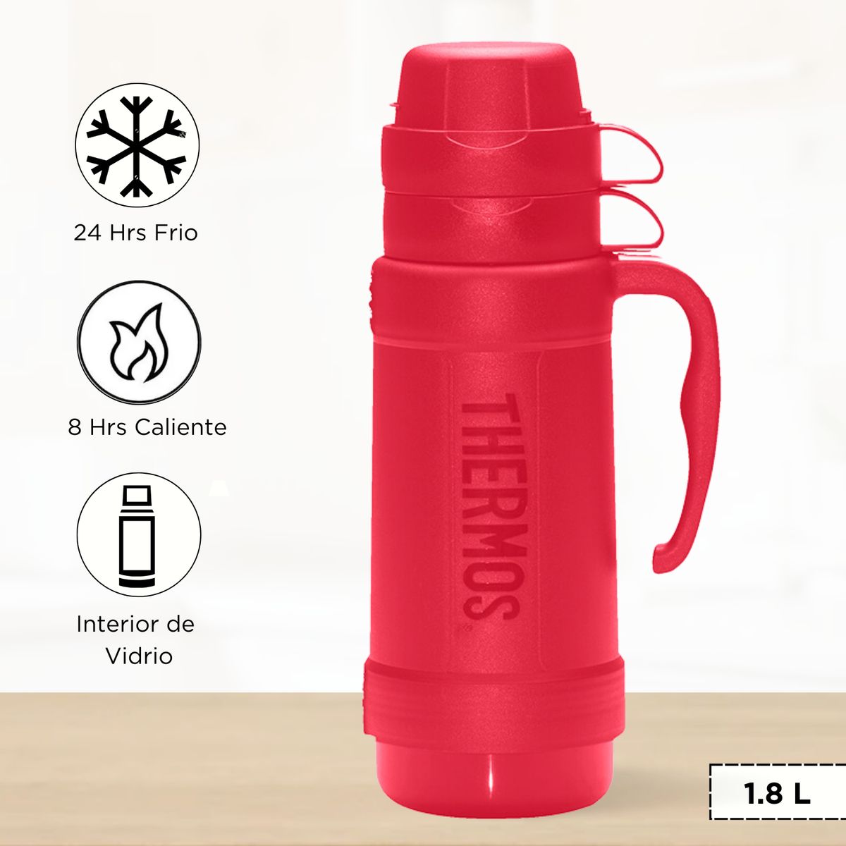 THERMOS - Termo de Bebida SUNSET 1.8 Lt Rojo