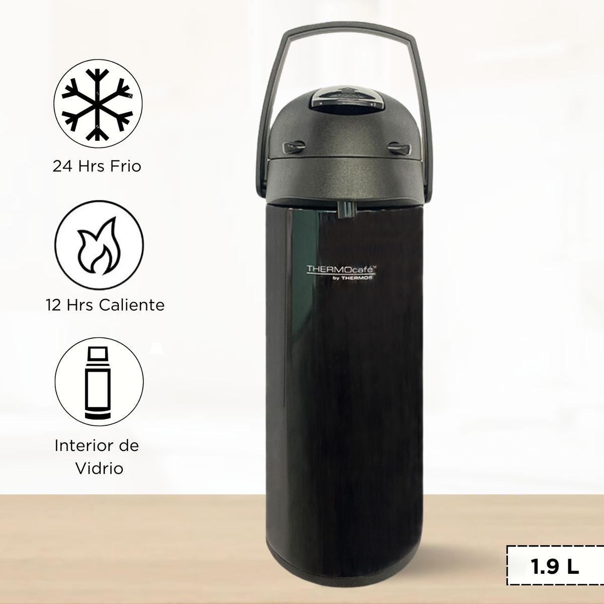 THERMOS - Termo Sifón Electra 1.90 L Negro