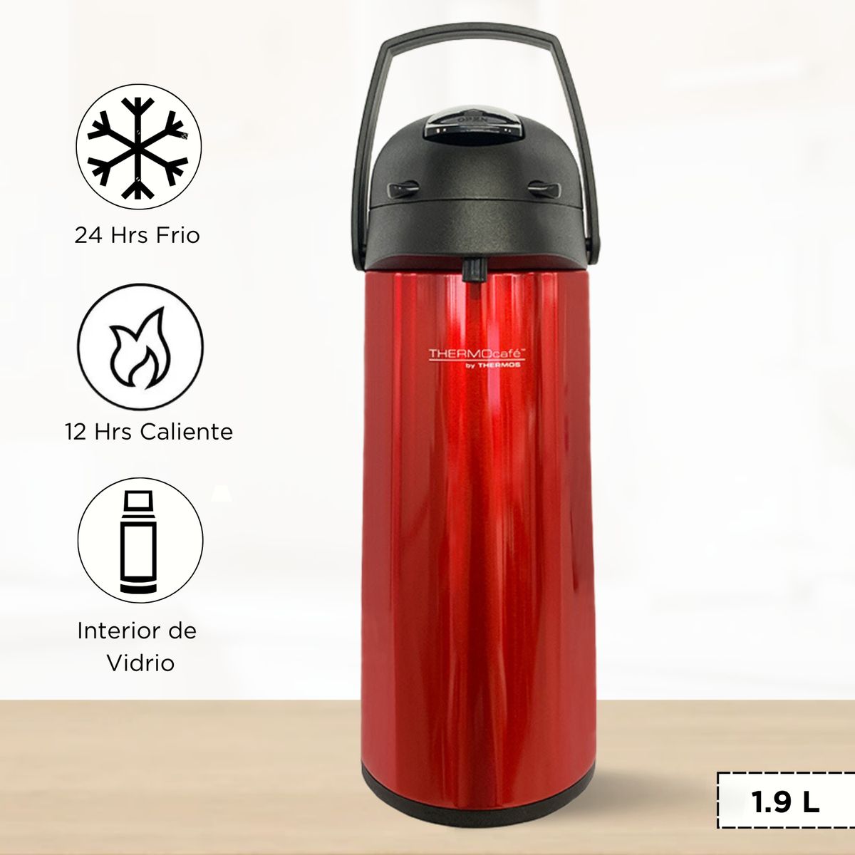 THERMOS - Termo Sifón Electra 1.90 L Rojo