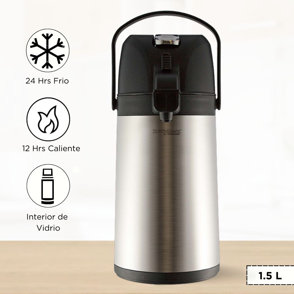 THERMOS - Termo Sifón Lever Cromado 1.50 L Gris