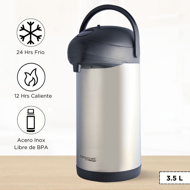 THERMOS - Termo Sifón Air Pump Pot - Acero 3.50 L Gris