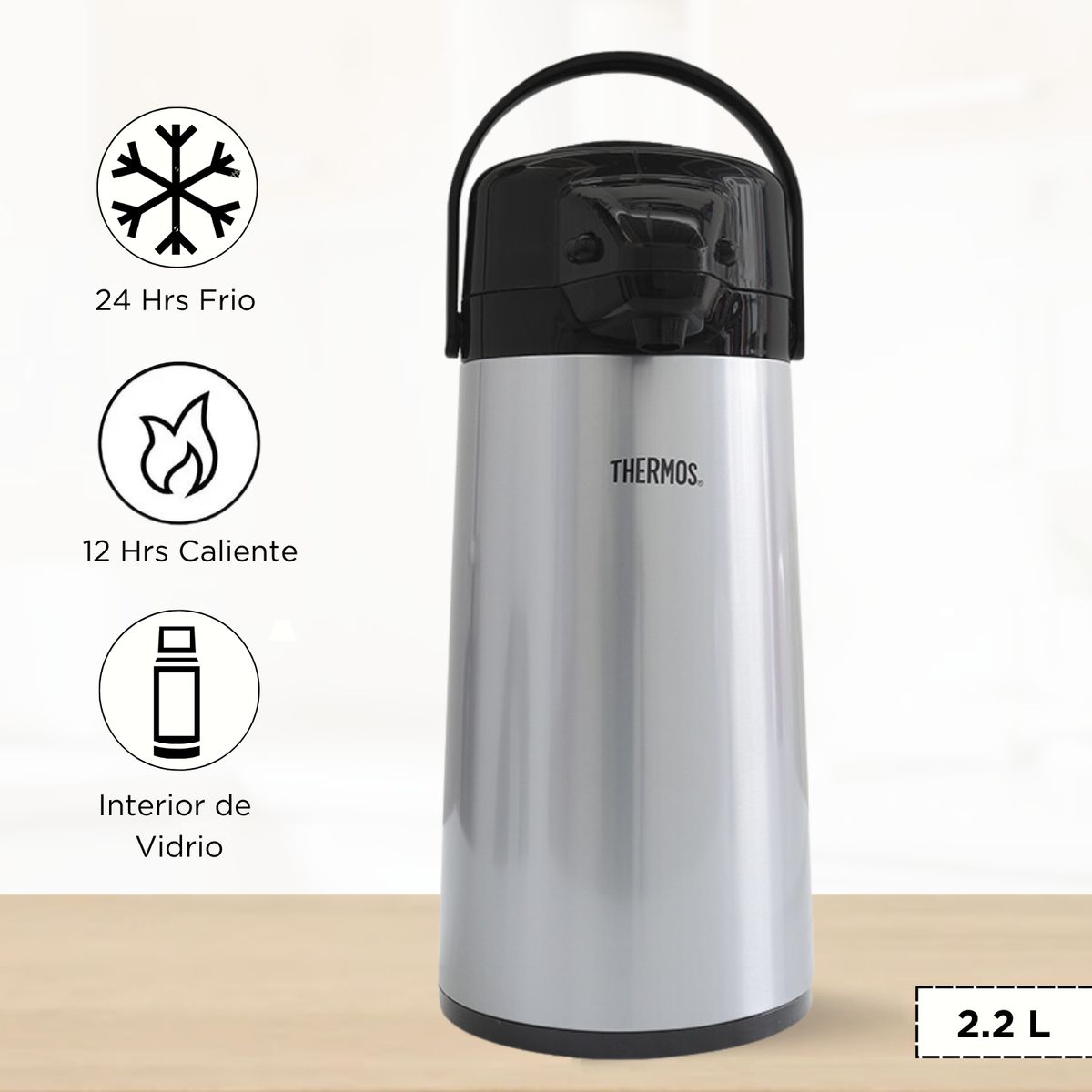 THERMOS - Termo Sifón Pump Pot - Acabado 2.20 L