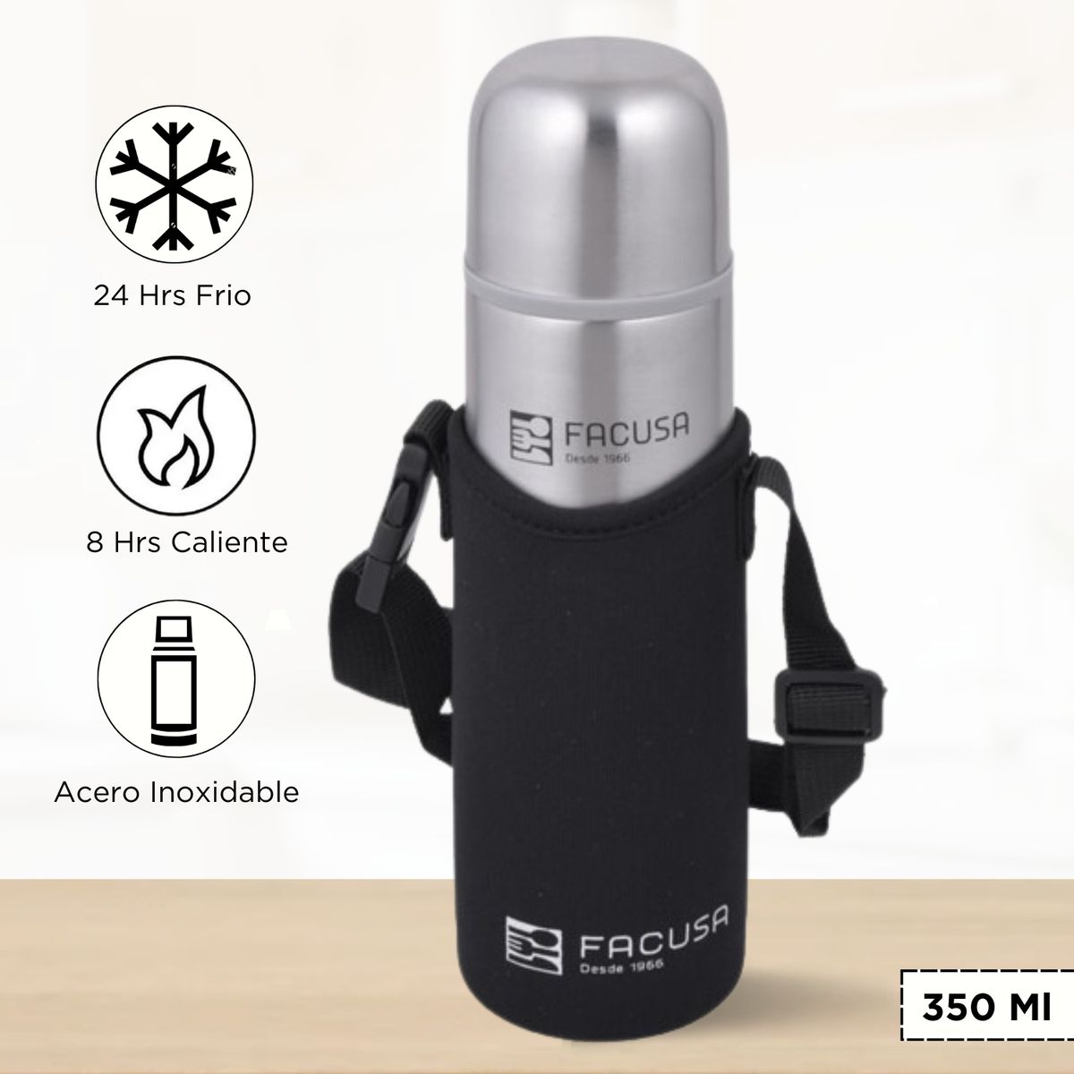 FACUSA - Termo de Bebida Facusa con Funda 350 Ml