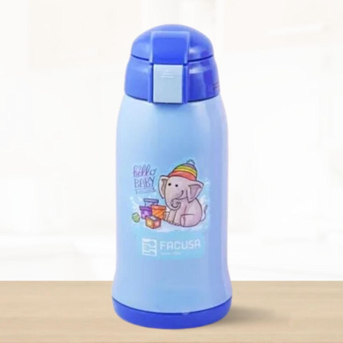 FACUSA - Termo de Bebida Para Niños Hello Baby Azul 600 Ml