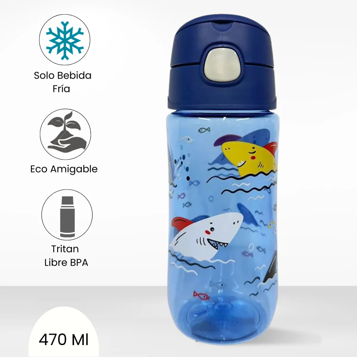 THERMOS - Tomatodo para Niños Con Diseño Tiburón 470ml