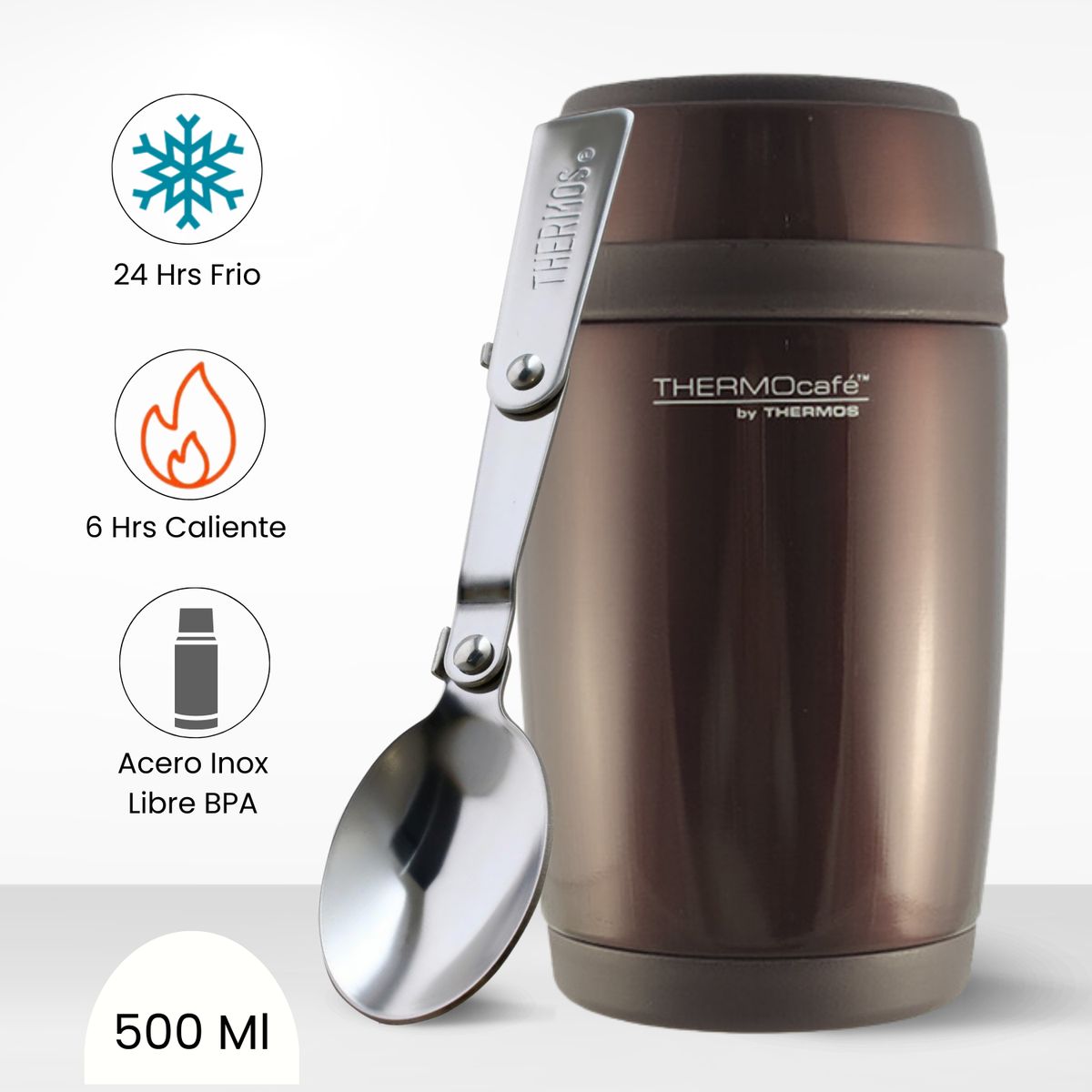 THERMOS - Termo de Comida Barrel 500ml Marrón