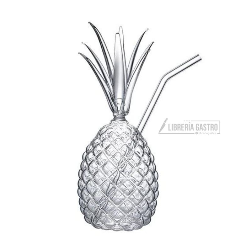 GENERICO - Vaso De Piña Con Pajita 350ml Glass