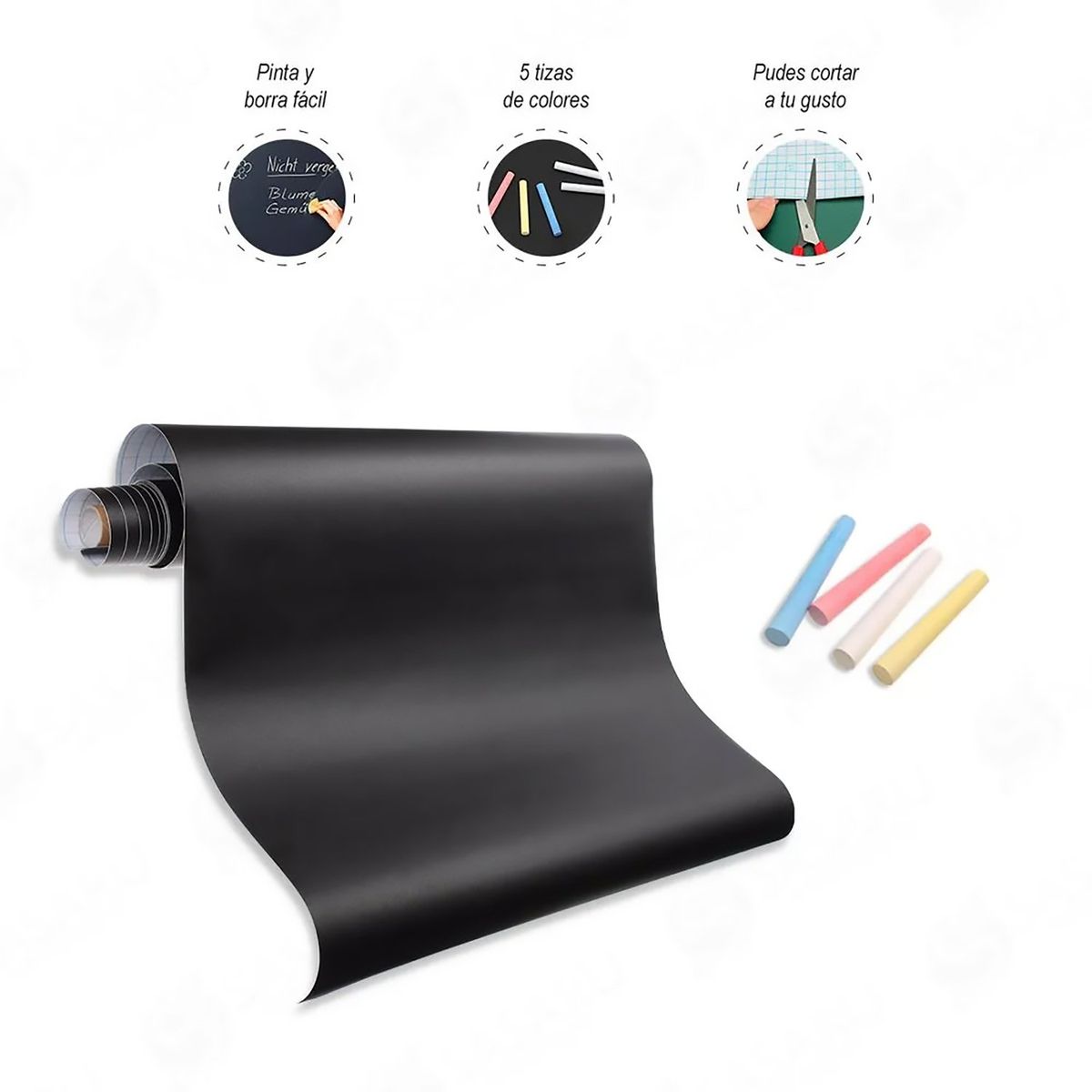 GENERICO - Pack x 2 Pizarras Adhesivas De Vinilo Negro – 45 x 200 cm