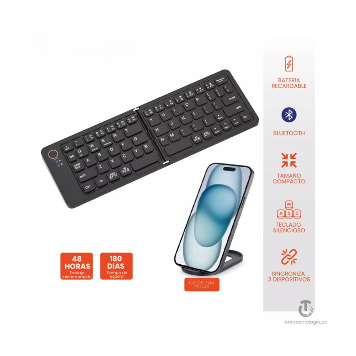 GENERICO - Mini Teclado Bluetooth Inalámbrico Peglabe Recargable CMK-B023